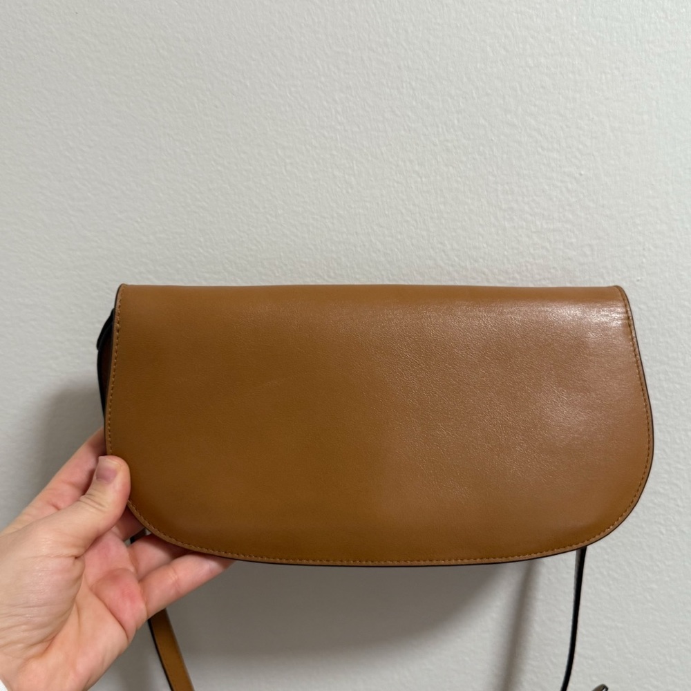 Polo Ralph Lauren Polo ID convertible leather clutch crossbody bag camel brown - Picture 3 of 15